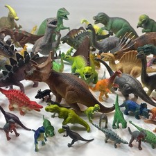 Large Lot of 93 Plastic Dinosaurs Dino Toys Figures Multicolor Various Sizes