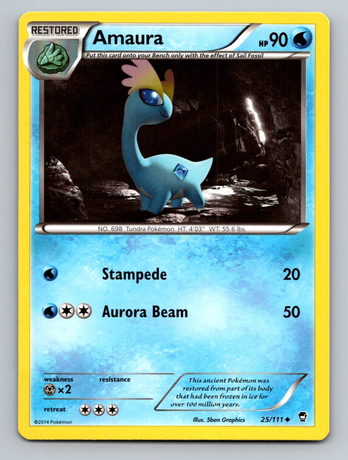 Amaura 25/111 Uncommon Furious Fists Pokemon Lightly Played