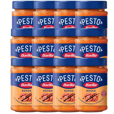 12 x Barilla Pesto Rosso jeweils 200g Rotes Pesto mit Tomaten Glutenfrei