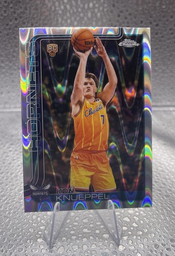2025-26 Topps Chrome Update Kon Knueppel #254 RayWave Refractor Hornets Rookie