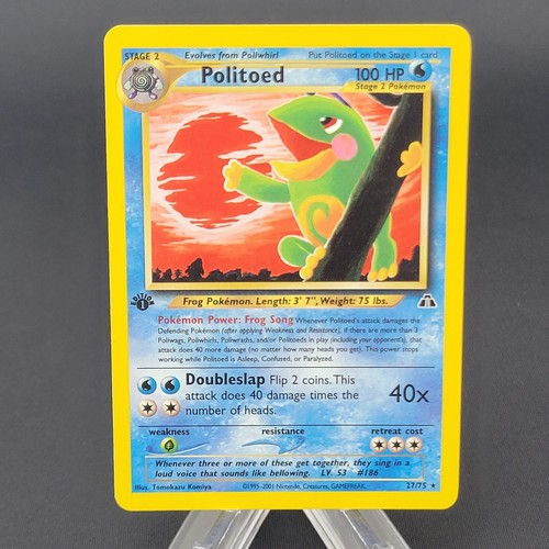 2001 Pokemon Neo Discovery 1st Edition Politoed #27/75 LP-NM