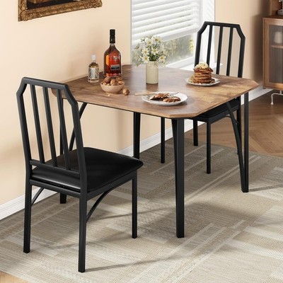 3 Piece Dining Table Set for 2 Home Dinette Table Kitchen Table and 2 Chairs USA