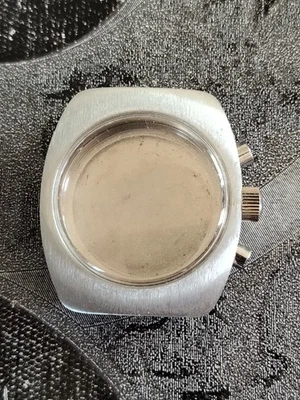 Boîtier Montre Chronographe DOGMA Vintage Acier Swiss Watch Case Pushers Crown  - Photo 1/4