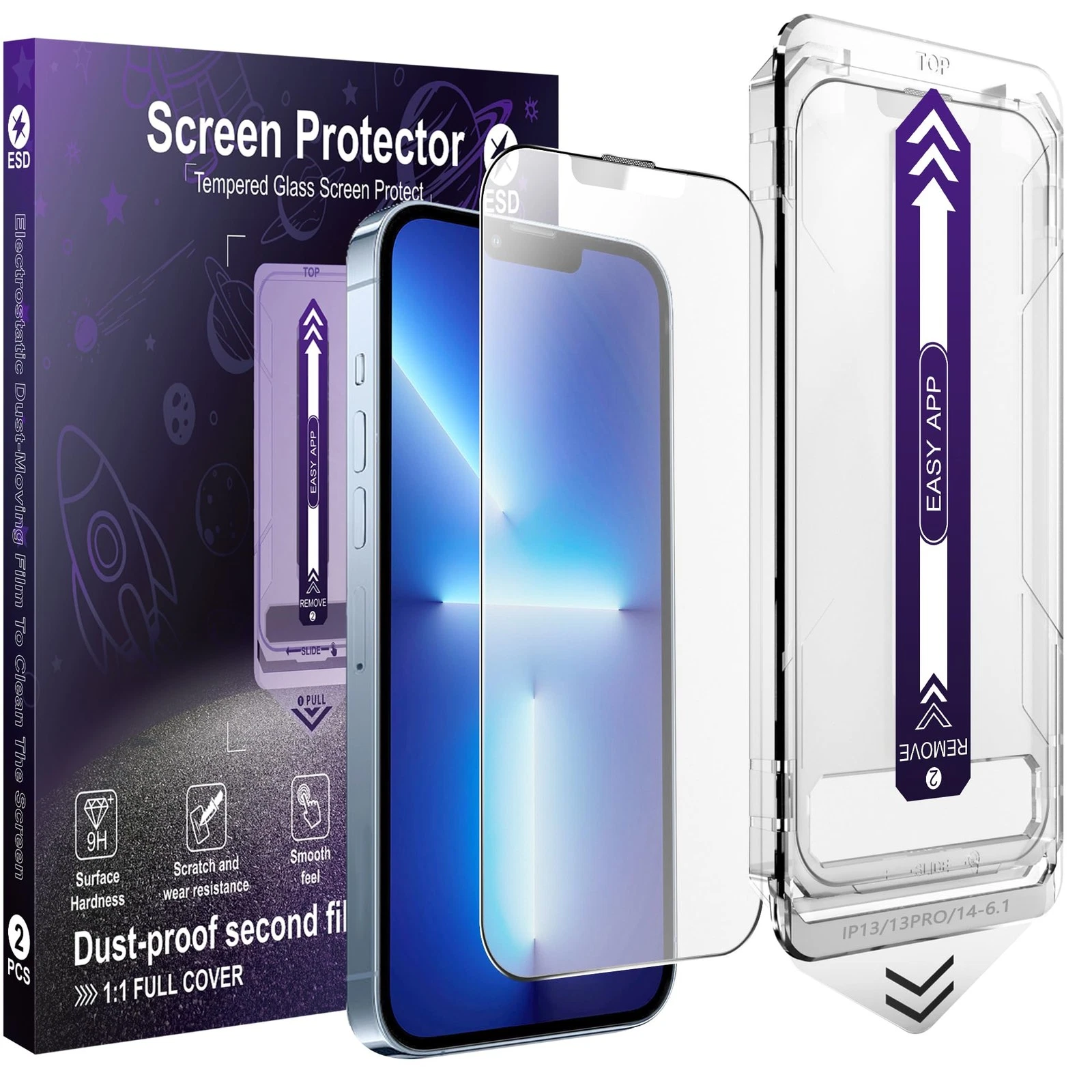 [2-Pack Matte Screen Protector for iPhone 13/13 Pro / 14 / 16e, AG Anti-Glare...