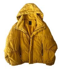 ZARA Damen Steppjacke kurz gelb Kapuze Reißv...