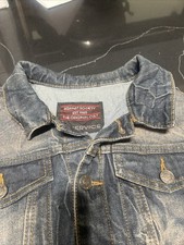 Lip Service Med. Blue Distress Denim Jacket Goth