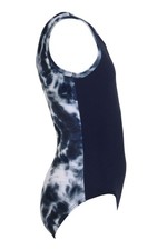 K-Bee Tie Dye Girl's Gymnastics Leotard Navy Blue Youth Ballet Dance Costume