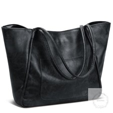 Large Tote Bag for Women with Zipper Work Leather Travel Purse and Handbags