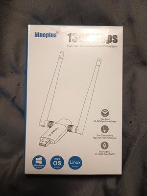 1300Mbps USB WiFi Adapter with Dual 5Dbi Antennas - Fast, Reliable Connectivity