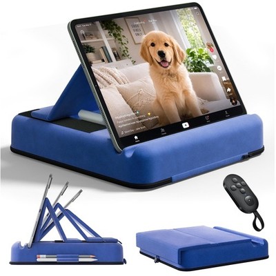 TabHolderix Tablet Pillow Stand with Remote Controller, Multi-Angle Foldable ...