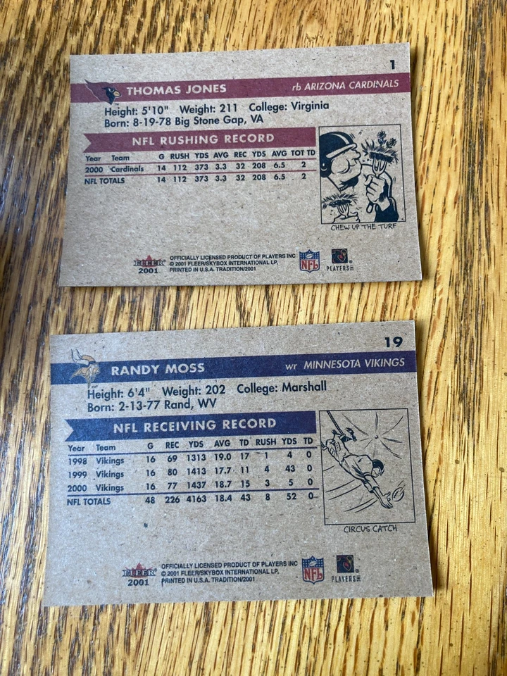 2001 FLEER TRADITION FOOTBALL CARD SINGLES **YOU PICK** NM/MINT - Image 3 of 3