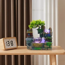 Tabletop Water Fountain Rockery Waterfall Resin  Fountain Ornament Decoration