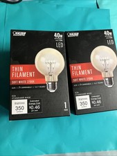 Feit LED Filament G25 E26 Medium Filament LED Bulb Soft White 40 Watt 2 Pack