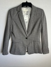 H  M fitted, single-breasted one button blazer Gray Womens 8 New With Tags