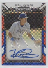 2019 Panini Prizm Draft Picks Red White & Blue 33/99 Keoni Cavaco #46 Auto 12n8