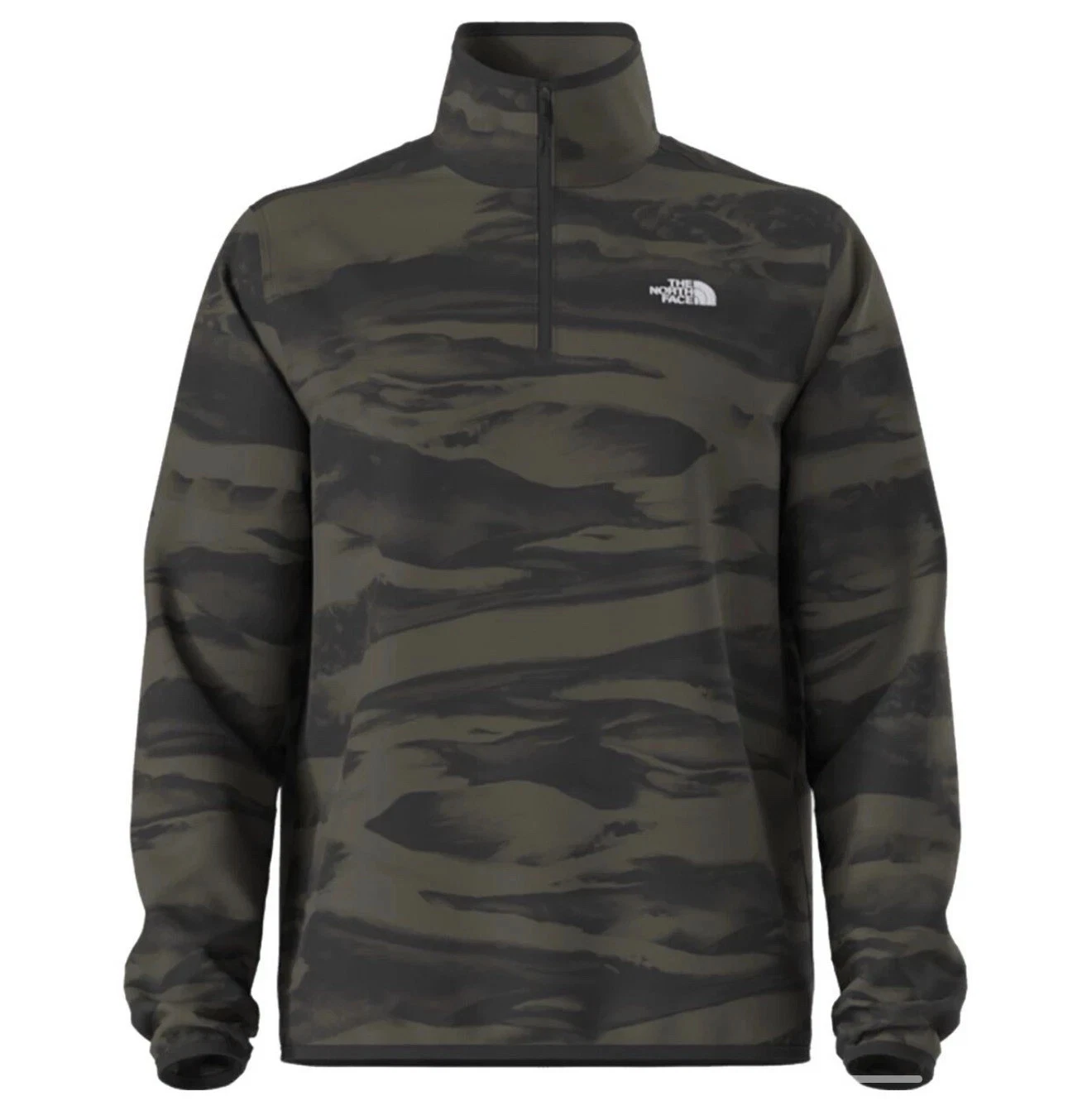 The North Face Men's Large TKA Glacier Full Zip Printed Fleece Jacket NWT Olive