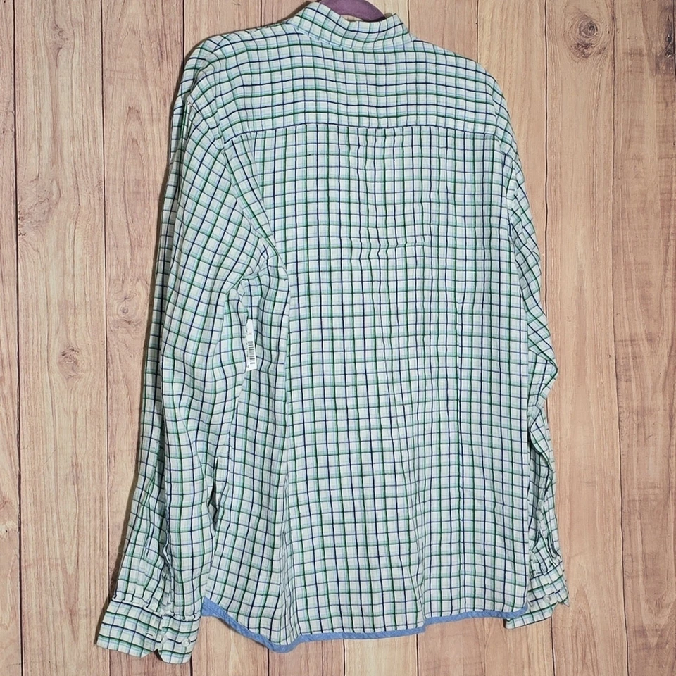 Report Collection Mens Plaid Stripe Button Down LS 100% Linen Shirt  XL NWT - Image 3 of 4