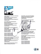 Chad Smith Signed Red Hot Chili Peppers Californication Lyric Sheet Beckett