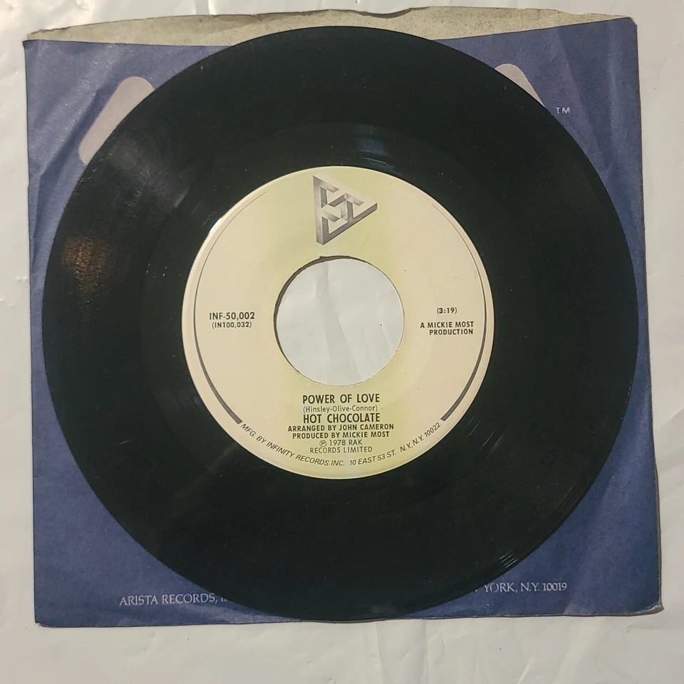 Hot Chocolate ~ Every 1's A Winner/ Power Of Love ~ Infinty 45 RPM Record Foto 3 de 4