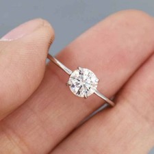 2Ct Round Solitaire Lab Created Diamond Engagement Ring 14K White Gold Plated