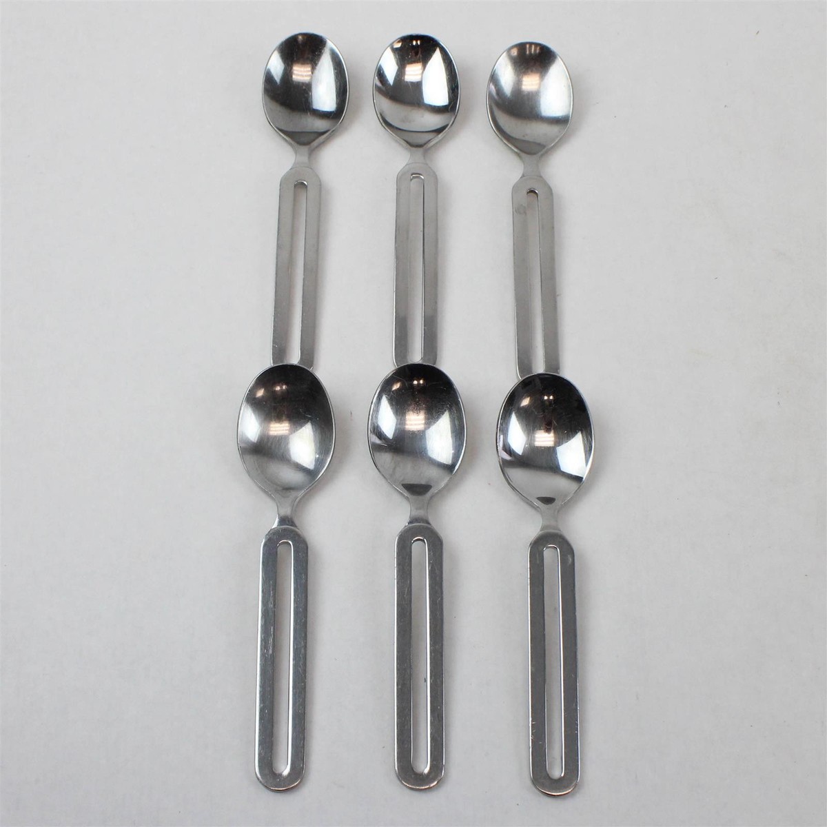 6 Stanley Roberts Cycles Pattern SS Pierced Handle Teaspoons 6.25