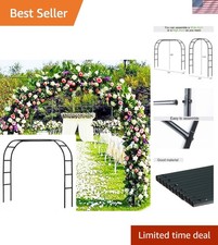Metal Garden Arbor Wedding Arch 76.8 Inch H x 90.5 Inch W 94.5 Inch H x 55 I...