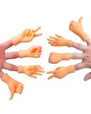 AQKILO Tiny Hands Rock Paper Scissors Finger Puppets 8 Pieces, Mini Left and ...