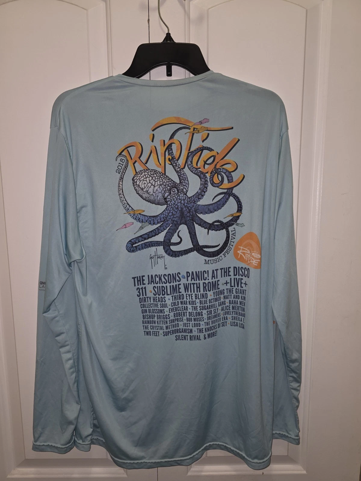 Authentic RIPTIDE FESTIVAL Men's GUY HARVEY Long Sleeve Fishing Shirt SIZE M