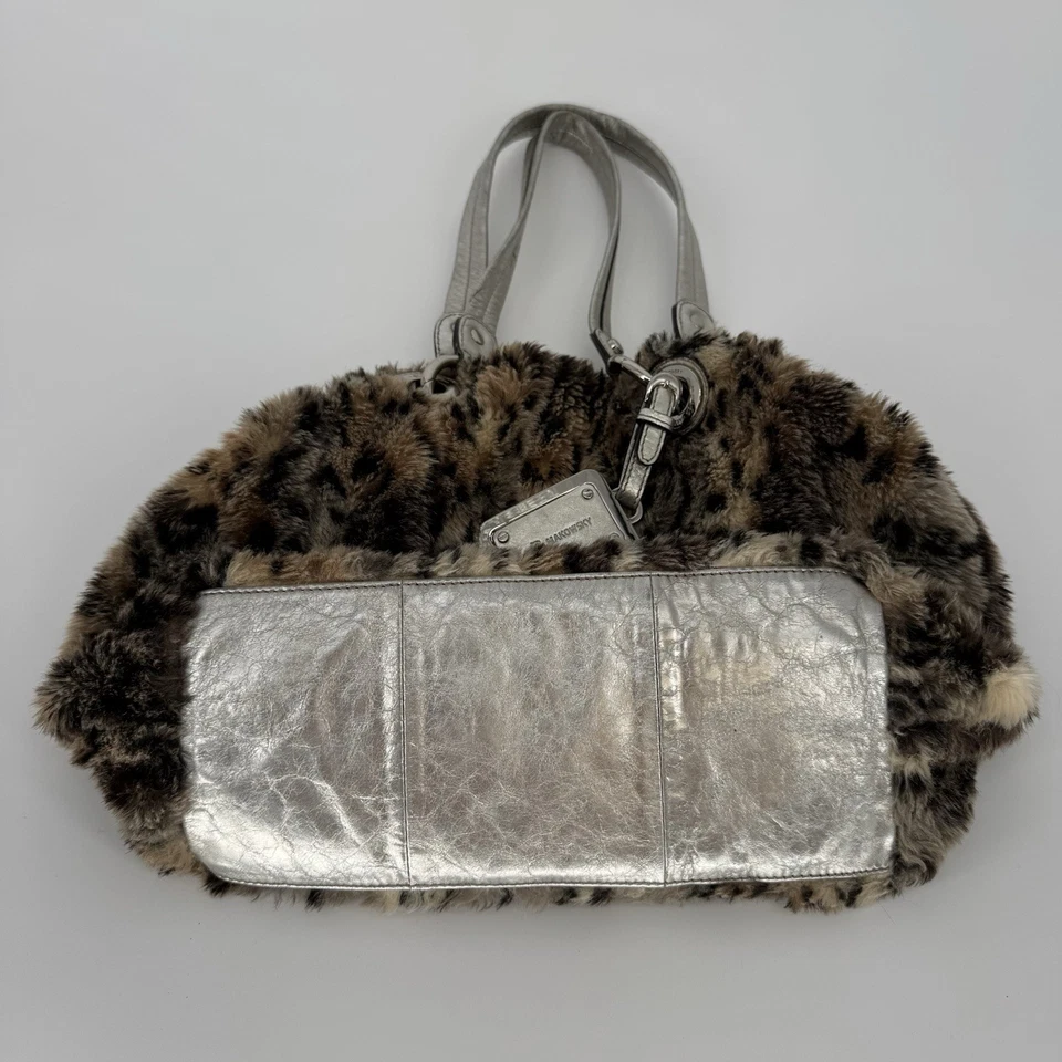 Bolso Hobo Grande B. MAKOWSKY Estampado de Guepardo Animal Piel Sintética Cuero Genuino Y2K Foto 4 de 4