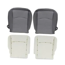  Gray Driver & Passenger Side Bottom Cloth Seat Covers and Foam Cushions 