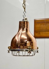 Lámpara colgante industrial de cobre y aluminio hecha a mano accesorio de techo náutico