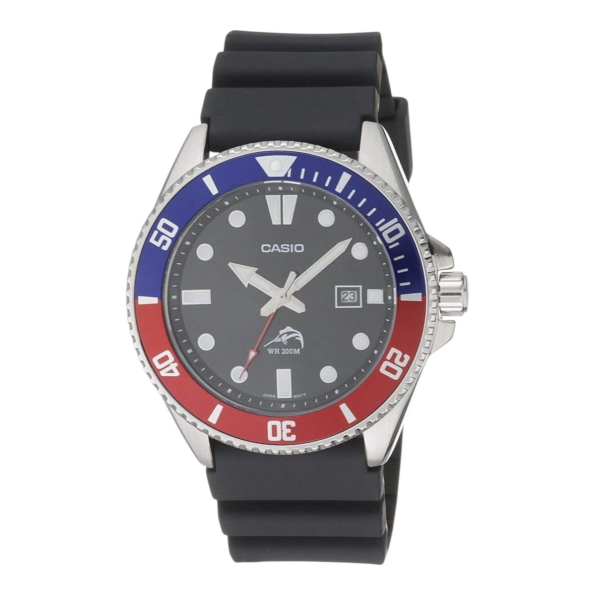 Casio Diver Watch MDV-106B-1A2 Blue Red 200M Waterproof
