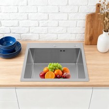 Drop-in Kitchen Sink Rectangle Single Bowl Stainless Steel Sink 21.65 x 17.72 in