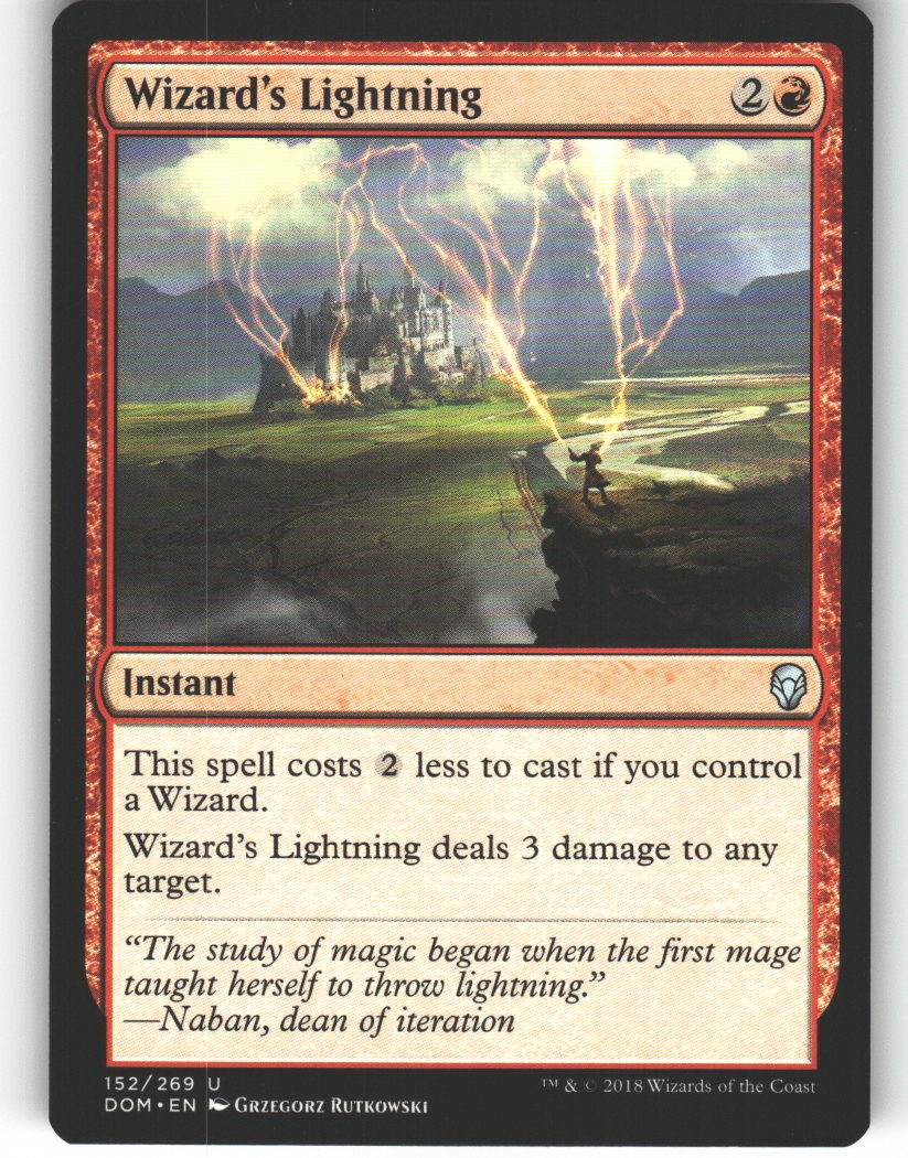 Wizard's Lightning - Dominaria - MTG - Uncommon - #152 - NM