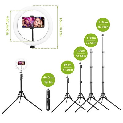 10in Dimmable 120-LED Selfie Ring Light Makeup Ring Lights & Tripod Stand Lamps