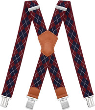 Suspenders for Men and Women Adjustable X Back 1.57 Inch Wide Elastic Heavy Duty