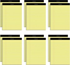 8.5 X 11 Legal Pads, 12 Pack, Wide Ruled, Yellow Paper, 50 Sheets per Writing Pa