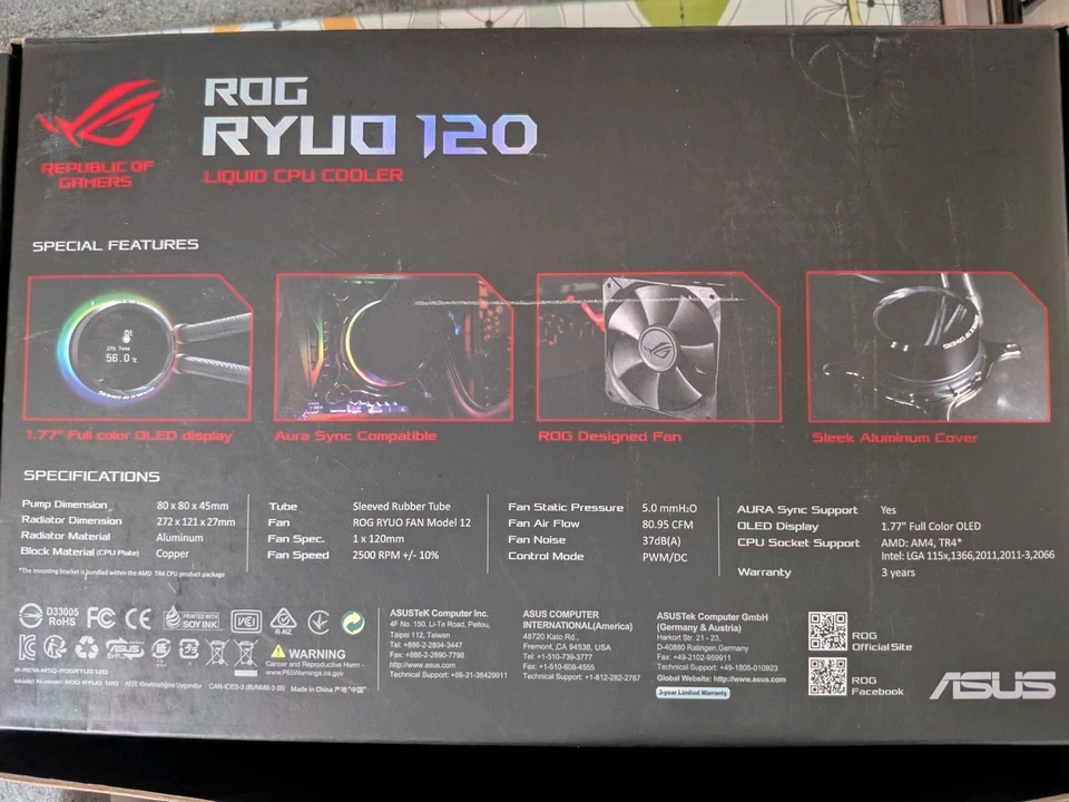 Asus ROG Ryuo 120  AIO Cooler - Image 3 of 4