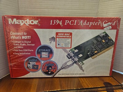 Maxtor 1394 PCI Adapter card K01PC1394A Factory Sealed Fast & Easy Installation