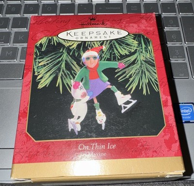 Brand New!  Hallmark 1999 Maxine On Thin Ice Dog Floyd Skating Ornament -SS