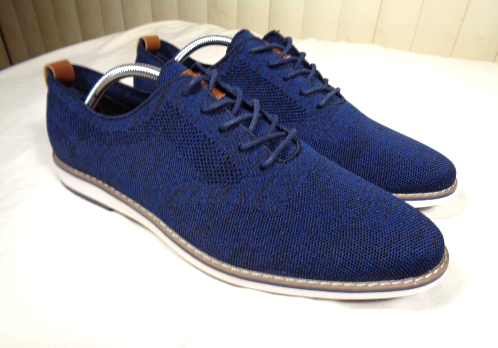 SAOLA MARIO LOPEZ conciatore 01M scarpe Oxford solette blu sughero da uomo taglia 11 M ~ NUOVE
