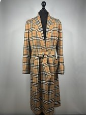 Burberry Men's Trench Coat Overcoat Nova Check Beige Size XL