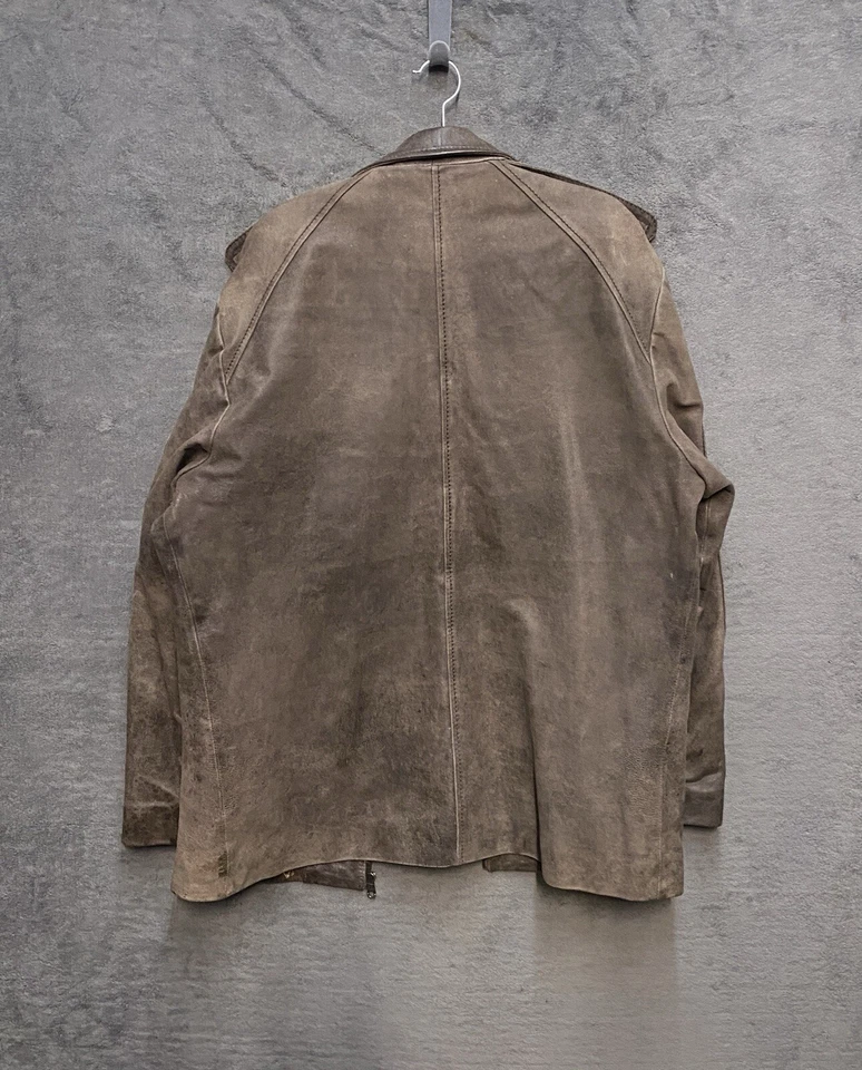 Oliver Sweeney Leather Jacket Antique Brown RRP £695 *Flaws - read description* - Image 3 of 4