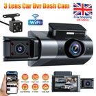 1080P WIFI 3 Channel Lens Car Dash Cam Front+Inside+Rear Recorder G-Sensor DVR