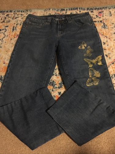 Womens Baccini Straight Denim Jeans with Butterfly Designs - Medium Wash,  Sz 10 | eBay