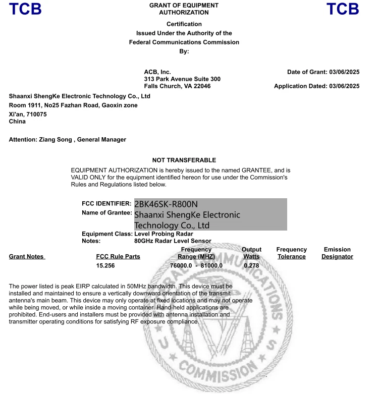 80G Radar Level Transmitter Gauge Water Liquid Oil Sensor w/FCC Certification - Image 3 of 4
