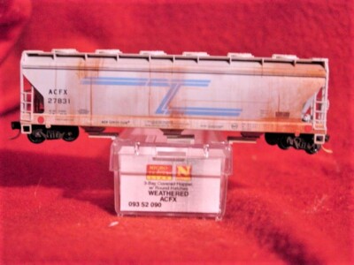 MTL 093 52 090 WEATHERED ACFX 3-bay Covered Hopper #27831 'NEW' N-SCALE ...