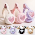 Winter Womens Kids Soft Cat Earmuffs Ladies Girls Plush Earflap Warmer Ear Muffs