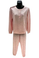 Splendid Waffle Mixed Puff Sleeve Top and Jogger Lounge Set Pink
