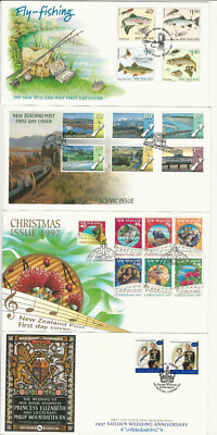 New Zealand Postage Stamp, #1441//1483, 7 First Day Covers, 1997
